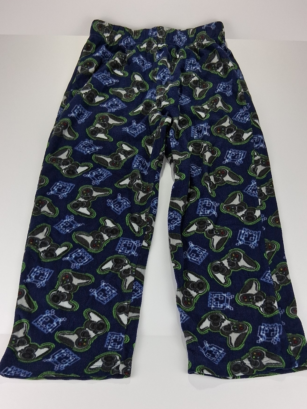 Boys Faded Glory Pajama Pants Lounge Pants Fleece Size Medium (8) Gamer Theme